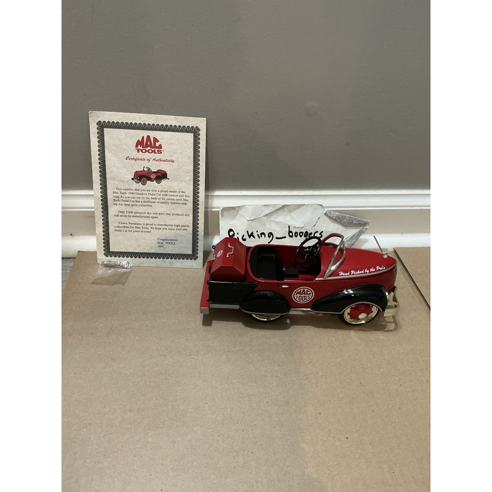 1940 GENDRON MAC TOOLS PEDDLE CAR MAC TOOLS Brand New 1/6 SCALE